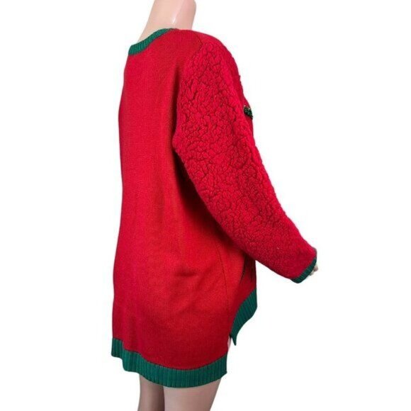 99 Jane Street Womens Red Santa Holiday Sequin Unicorn Hi-Low Sweater Top SZ 1X - Picture 10 of 15